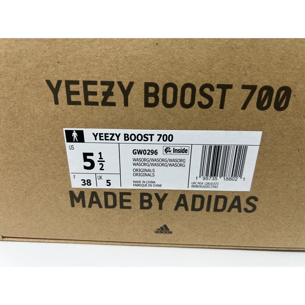 Adidas Yeezy Boost 700 Wash Orange Kanye West Shoes GW0296 Mens Size 5.5 - Picture 8 of 8